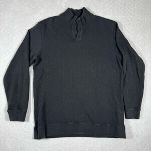 Eddie Bauer Thermal Men's Tall L Gray Pullover Sweater Mock Turtle Neck Cotton